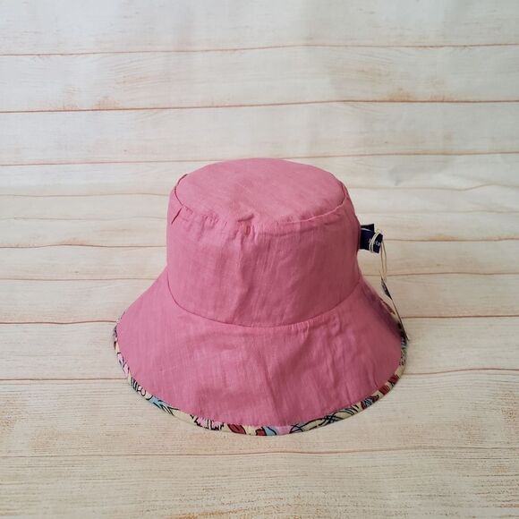 Hat Attack Floral Print Cotton Bucket Hat Pink One Size Summer Beach Reversible main image 6